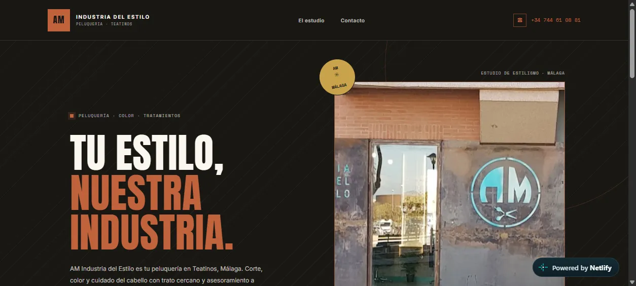 Captura de la web de AM Industria del Estilo