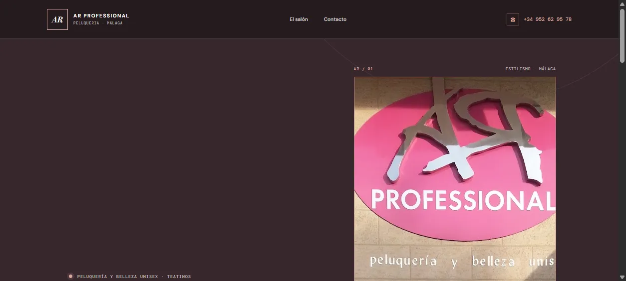 Captura de la web de AR Professional