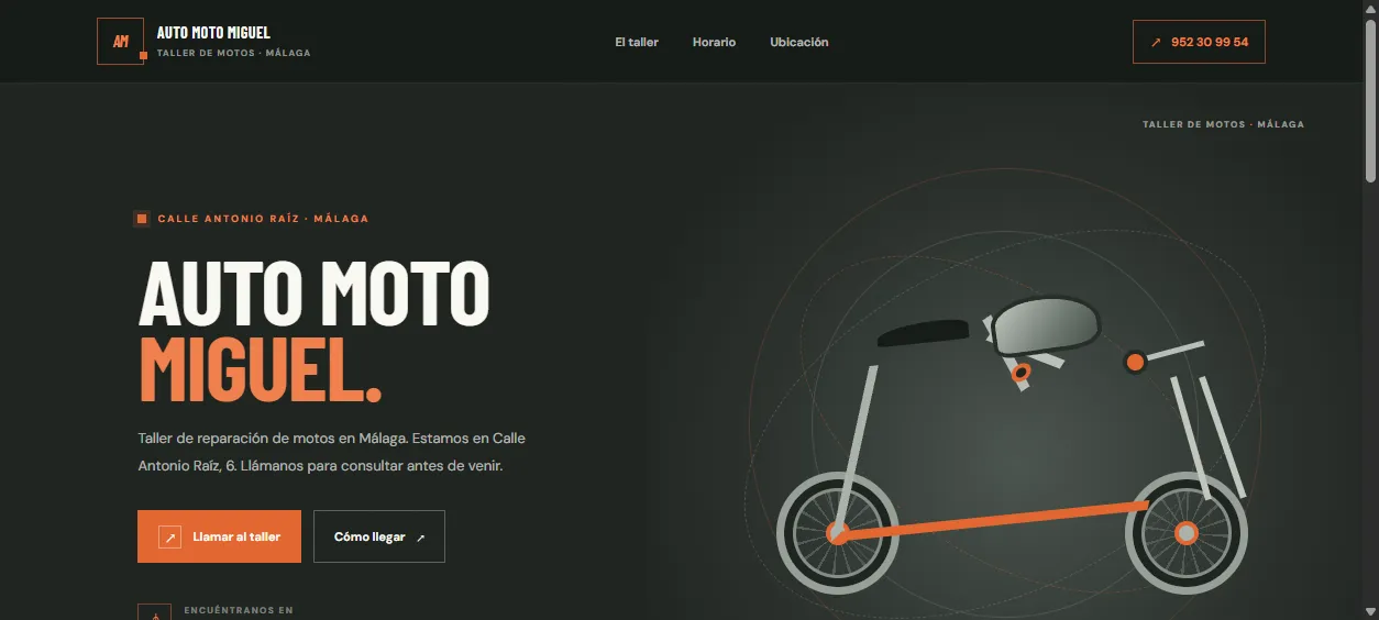 Captura de la web de Auto Moto Miguel