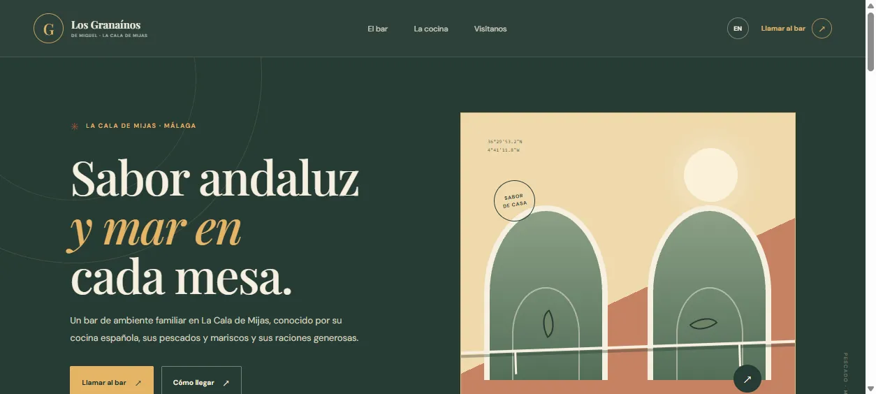 Captura de la web de Bar Los Granaínos de Miguel