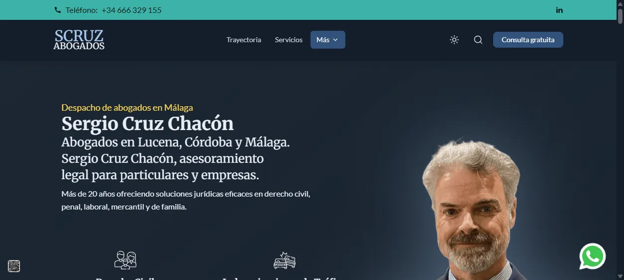 Captura de la web de Scruz Abogados (Sergio Cruz Chacón)